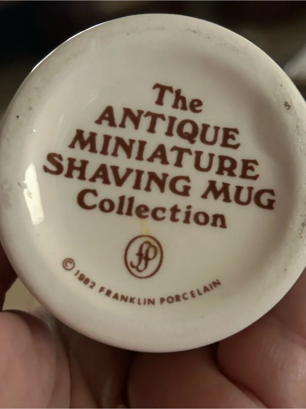 4pc set Miniature shaving mugs collection from 1982 Franklin Porcelain